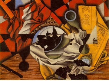  1913 Art - poires et raisins sur une table de 1913 Juan Gris